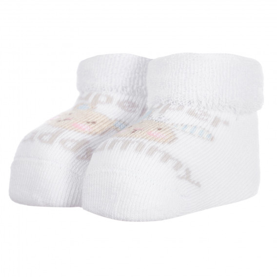 Șosete tricotate MOMY AND DADDY pentru bebeluș, alb Chicco 256143 