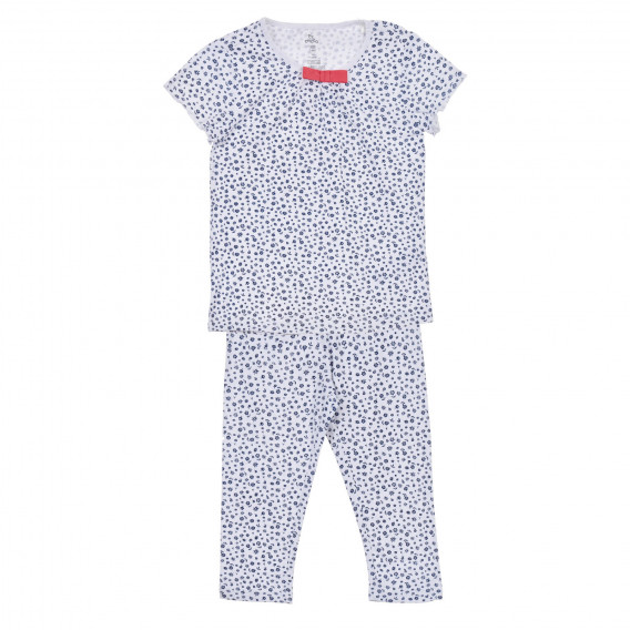 Pijamale din bumbac cu mâneci scurte, albe Chicco 256306 
