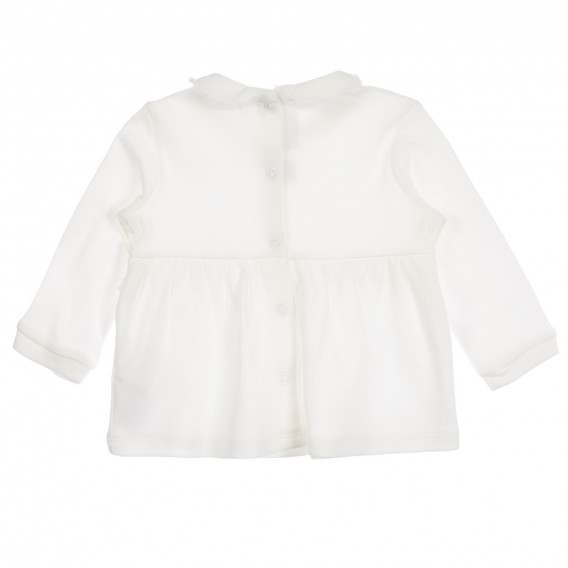 Rochie din bumbac cu mâneci lungi pentru bebeluș, albă Chicco 256352 4