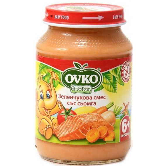 190 g. Piure de legume cu somon pentru copii peste 6 luni Bebelan 256543 