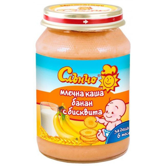 190 g. Terci de Lapte și Banane cu Biscuiți pentru copil de peste 6 luni Слънчо 256574 