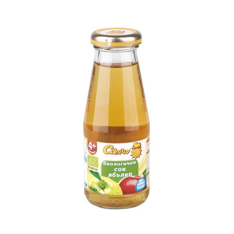Suc de mere organic la sticlă de 200 ml pentru copil peste 4 luni  256598