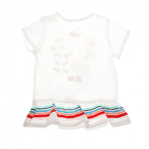 Bluză din bumbac cu mâneci scurte și imprimeu iepuraș, pentru fetiță Boboli 25664 2