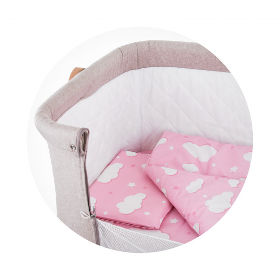 Set de pat pentru pătuț Norișor, roz Chipolino 257194 