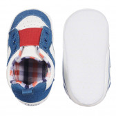 Pantofi moi cu detalii roșii și albastre, albi Chicco 257631 3