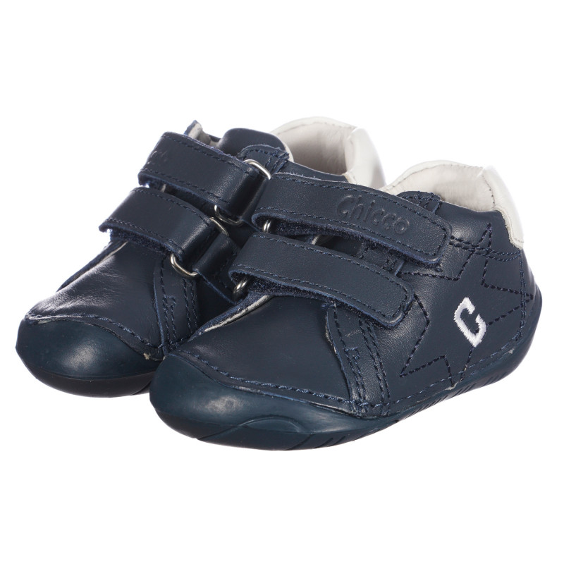 Pantofi din piele cu aplicație stea pentru bebeluși, bleumarin  257635