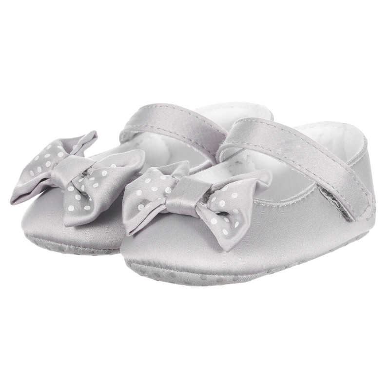 Pantofi cu panglici pentru bebeluși, gri  257653
