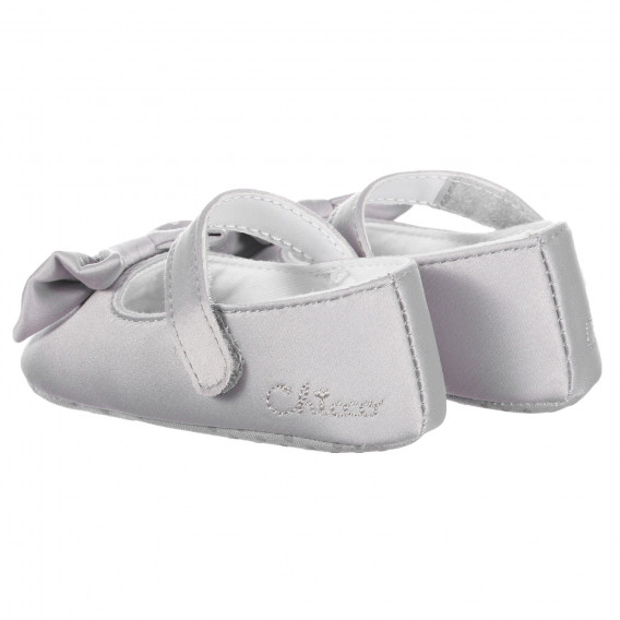 Pantofi cu panglici pentru bebeluși, gri Chicco 257654 2