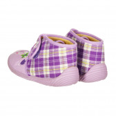 Papuci cu aplicație de urs și carouri, violet Chicco 257821 2