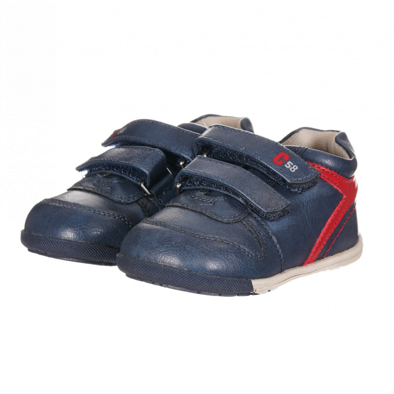 Pantofi cu detalii roșii, bleumarin  257868