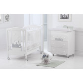 Comodă cu cadă și masă pentru schimbare - urs de dormit, alb Baby Expert 2579 