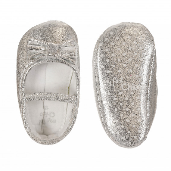 Pantofi cu panglici și detalii argintii pentru bebeluși Chicco 257918 3