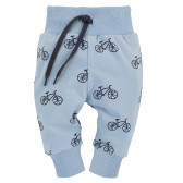 Pantaloni din bumbac cu imprimeu grafic pentru bebeluși, albastru Pinokio 258012 