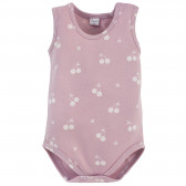 Body din bumbac cu imprimeu vișiniu pentru bebeluși, roz Pinokio 258021 