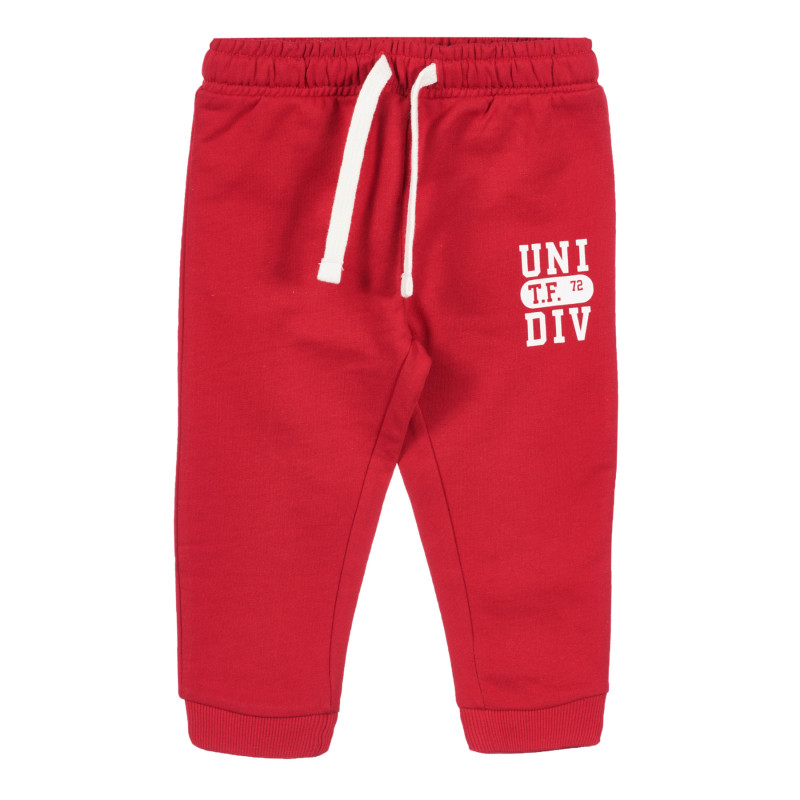Pantaloni sport de bumbac „Uni.Div”, roșu  258119