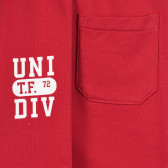 Pantaloni sport de bumbac „Uni.Div”, roșu Chicco 258121 3