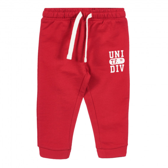Pantaloni sport din bumbac pentru bebeluși, roșii Chicco 258123 