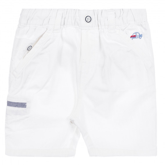 Pantaloni scurți din bumbac, în alb. Chicco 258173 