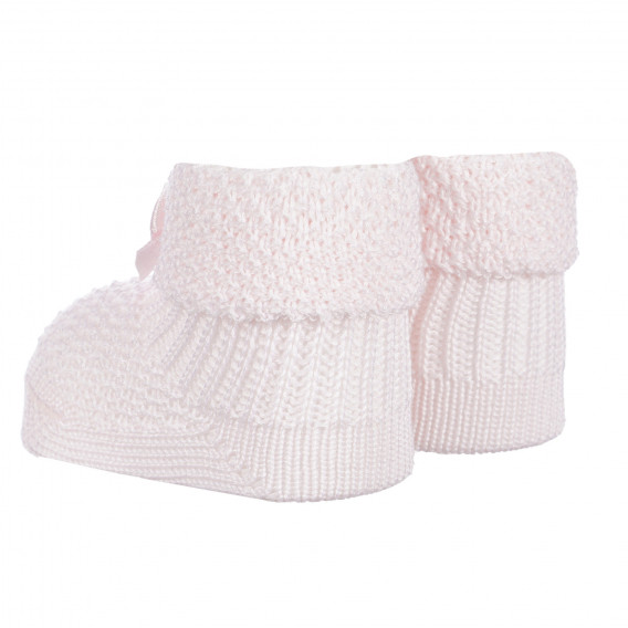 Botoși tricotați cu panglici pentru bebeluși, roz Chicco 258179 3