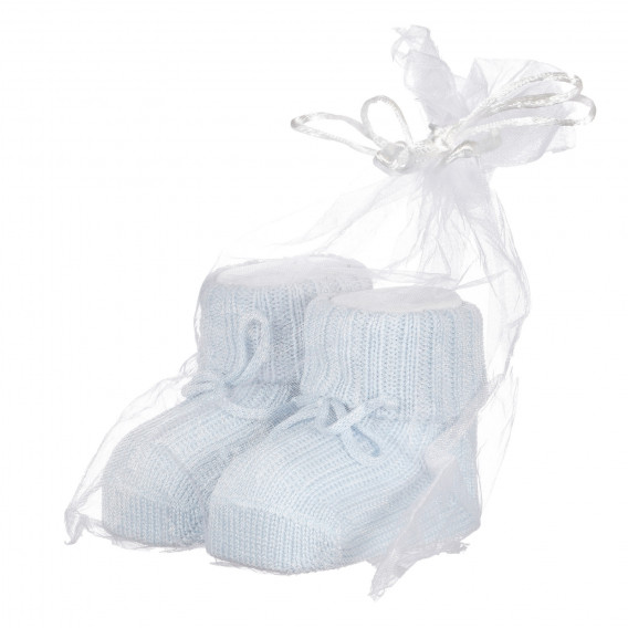 Botoși tricotați cu șiret pentru bebeluși, albaștri Chicco 258180 2