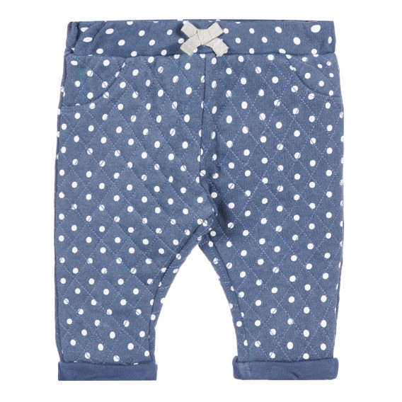 Pantaloni din bumbac cu imprimeu figural pentru bebeluș, albastru Chicco 258187 