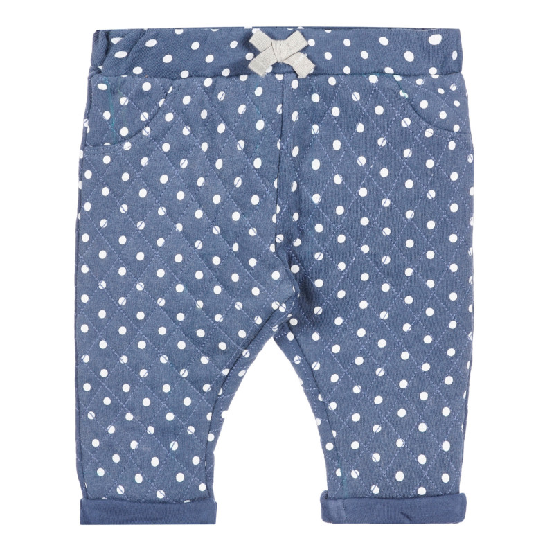 Pantaloni din bumbac cu imprimeu figural pentru bebeluș, albastru  258187