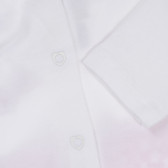 Salopetă din bumbac cu motive florale pentru bebeluși în alb și roz Chicco 258261 3