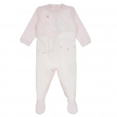 Salopetă de pluș cu aplicație de iepurași pentru bebeluși, roz Chicco 258335 