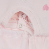 Salopetă de pluș cu aplicație de iepurași pentru bebeluși, roz Chicco 258337 3