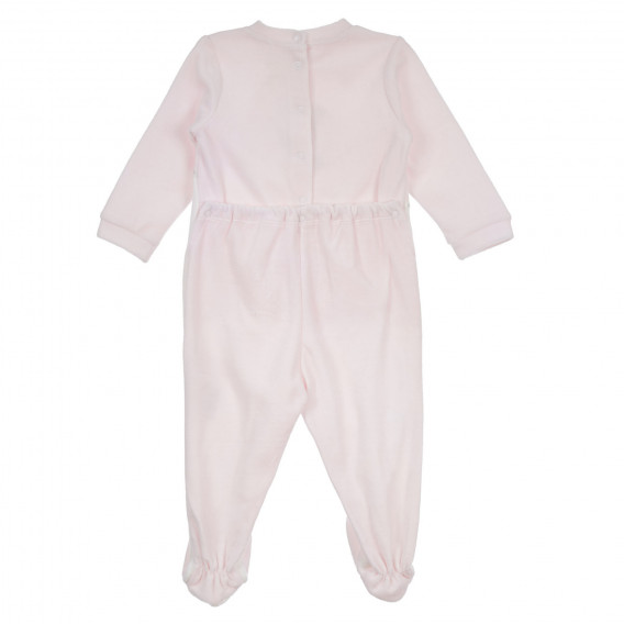 Salopetă de pluș cu aplicație de iepurași pentru bebeluși, roz Chicco 258338 4