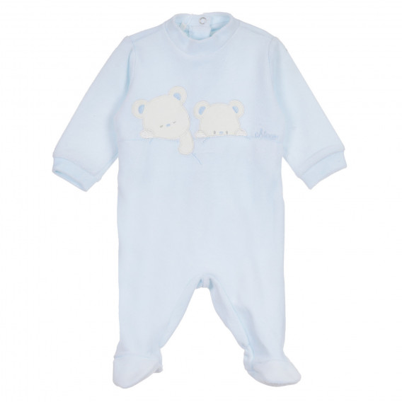 Salopetă de pluș cu urși de pluș pentru bebeluși, albastră Chicco 258347 