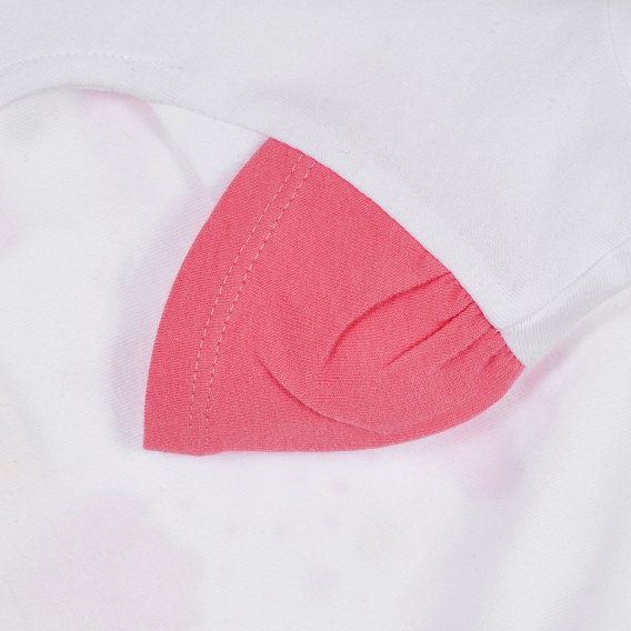 Tricou din bumbac cu mâneci roz pentru bebeluși, alb Chicco 258368 3