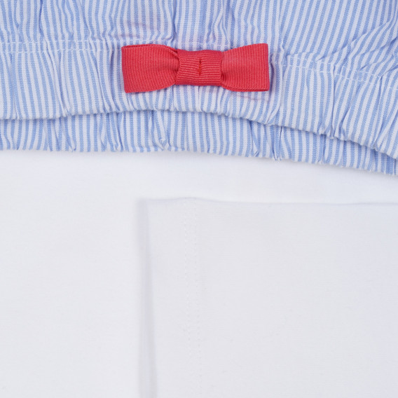 Set de bluză și pantaloni din bumbac, alb și albastru Chicco 258387 4
