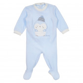 Salopetă de pluș cu aplicație pinguin pentru bebeluși, albastru Chicco 258395 