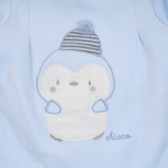 Salopetă de pluș cu aplicație pinguin pentru bebeluși, albastru Chicco 258396 2