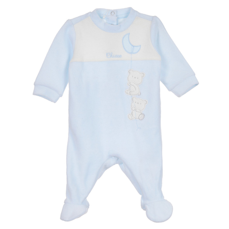 Salopetă de pluș cu sigla mărcii pentru bebeluși, albastră  258411