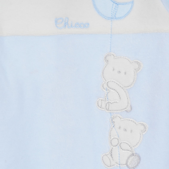 Salopetă de pluș cu sigla mărcii pentru bebeluși, albastră Chicco 258412 2