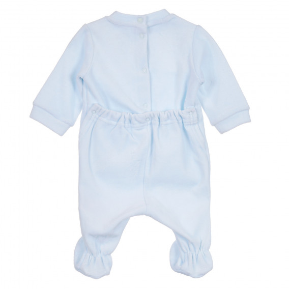 Salopetă de pluș cu sigla mărcii pentru bebeluși, albastră Chicco 258414 4