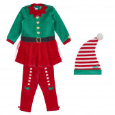 Set de Crăciun din pluș pentru bebeluși, roșu și verde Chicco 258436 