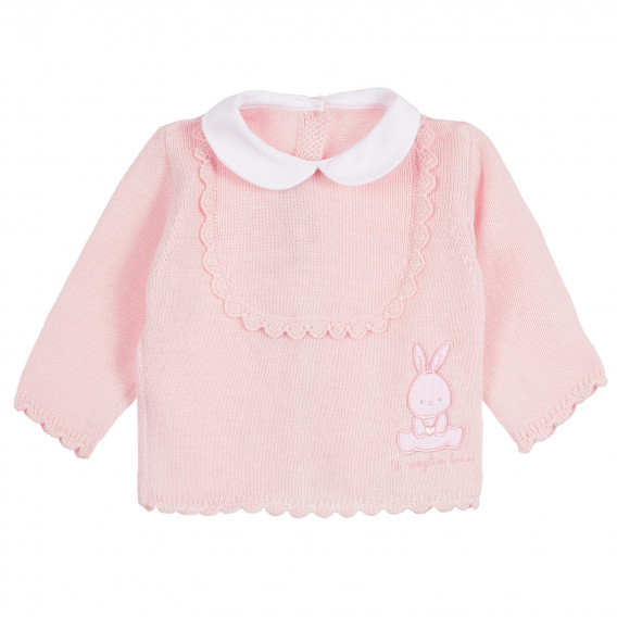 Set tricotat, bluză și pantaloni pentru copii, culoare roz Chicco 258505 2