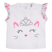 Set de tricouri din bumbac și pantaloni scurți pentru bebeluși, în alb și roz Chicco 258511 2
