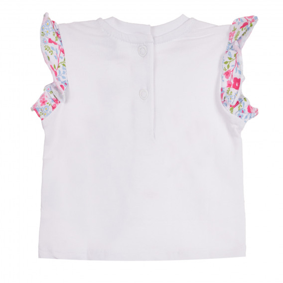 Set de tricouri din bumbac și pantaloni scurți pentru bebeluși, în alb și roz Chicco 258514 5