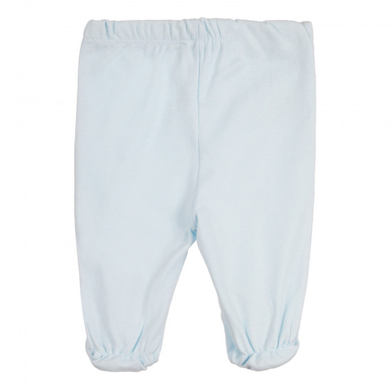 Set de bumbac de doi pantalonași pentru bebeluși, în alb și albastru. Chicco 258530 7