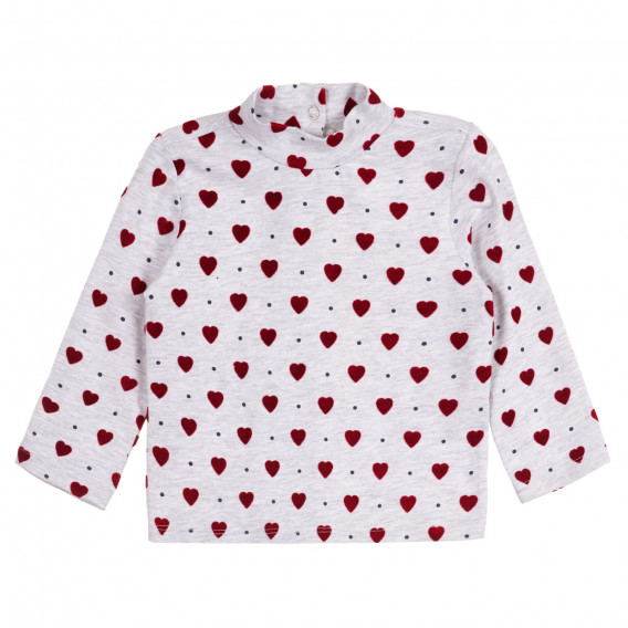 Bluză de inimă din bumbac pentru bebeluș, gri Chicco 258535 