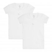 Set de bumbac din două tricouri, albe Chicco 258539 