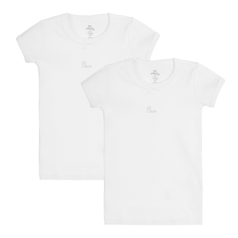 Set de bumbac din două tricouri, albe  258539