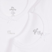 Set de bumbac din două tricouri, albe Chicco 258541 3