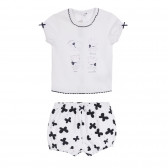 Set de tricouri din bumbac și pantaloni scurți pentru bebeluși, culoare albă Chicco 258625 