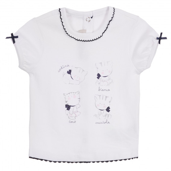 Set de tricouri din bumbac și pantaloni scurți pentru bebeluși, culoare albă Chicco 258626 2