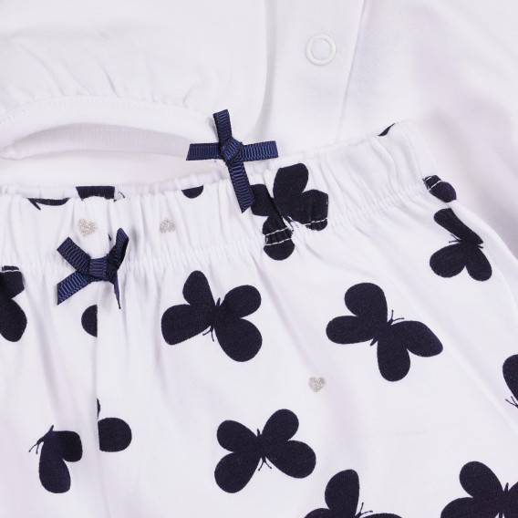 Set de tricouri din bumbac și pantaloni scurți pentru bebeluși, culoare albă Chicco 258628 4